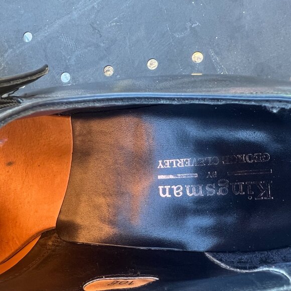 George cleverley kingsman collection single monk strap shoes navy blue 10.5 us